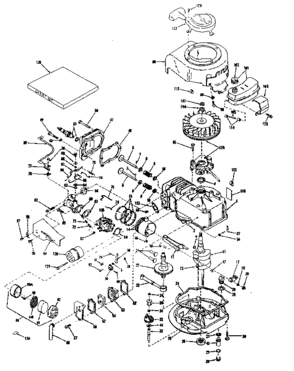 Basic Engine Diagram and Parts List for 143122102  Craftsman Engine