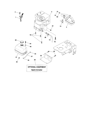 Engine Diagram and Parts List for 917274352  Craftsman Lawn Tractor