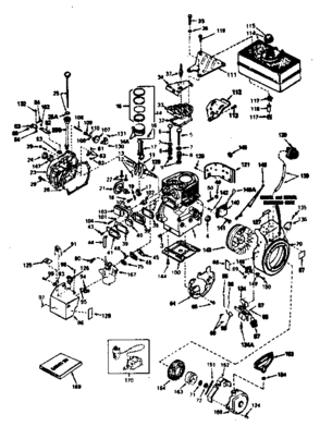 Engine Diagram and Parts List for 143766132  Craftsman Engine