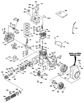 Replacement Parts Diagram and Parts List for 143814032  Craftsman Engine