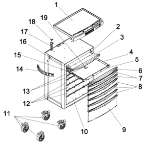 Tool Chest Diagram and Parts List for 706877260  Craftsman Tool Stand & Cart