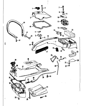Main Frame Diagram and Parts List for 358352240  Craftsman Chainsaw