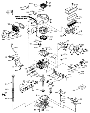 Replacement Parts Diagram and Parts List for 143426052  Craftsman Engine