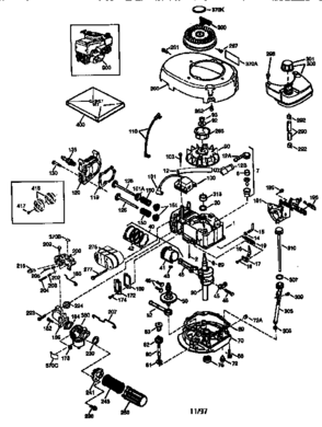 Craftsman 4-cycle Engine Diagram and Parts List for 143985008  Craftsman Engine