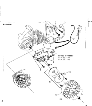 Magneto Diagram and Parts List for 917351482  Craftsman Chainsaw
