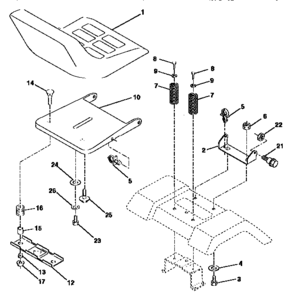 Seat Assembly Diagram and Parts List for 917257622  Craftsman Engine