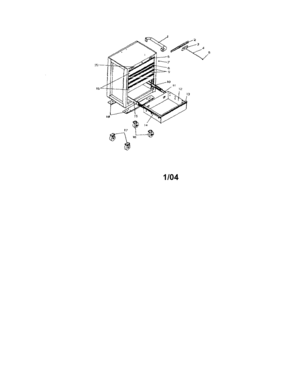 6 Drawer Ball Bearing Roll Away Diagram and Parts List for 706596151  Craftsman Tool Stand & Cart