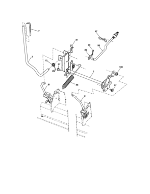 Lift Diagram and Parts List for 917288141  Craftsman Lawn Tractor