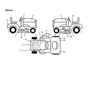 Decals Diagram and Parts List for 917259090  Craftsman Lawn Tractor