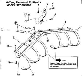 Replacement Parts Diagram and Parts List for 917290850  Craftsman Tiller