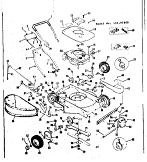 Unit Parts Diagram and Parts List for 13197800  Craftsman Lawn Mower