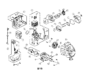 Engine assembly Diagram and Parts List for CMXGVAMKC25C  Craftsman Cultivator