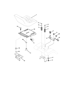 Seat Assembly Diagram and Parts List for 917272058  Craftsman Lawn Tractor