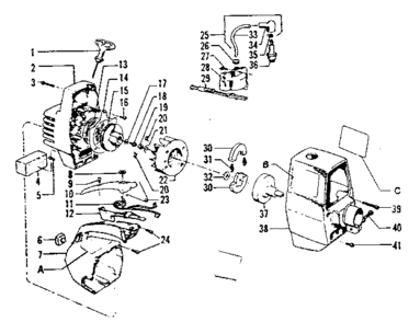 Rope And Handle Starter Diagram and Parts List for 234795491  Craftsman Trimmer