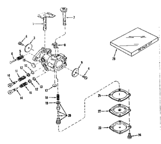 Carburetor No. 630875 (power Products) Diagram and Parts List for 143122261  Craftsman Engine