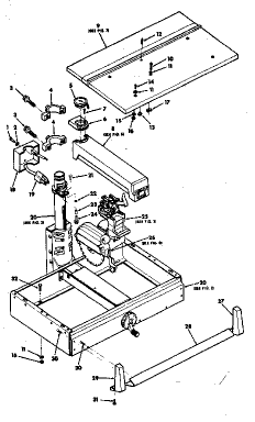 PLDM -HANDLE Diagram and Parts List for 113198111 Type 0 Craftsman Table Saw