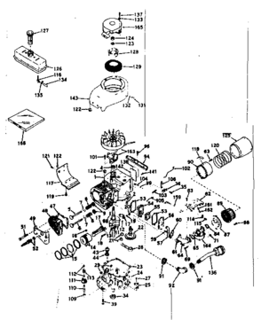 Basic Engine Diagram and Parts List for 143186062  Craftsman Engine