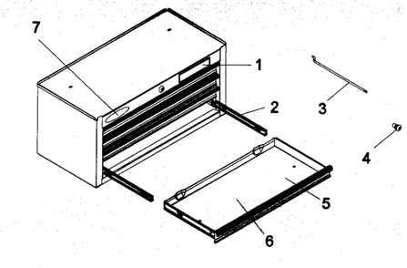 Chest Diagram and Parts List for 706619421  Craftsman Tool Stand & Cart