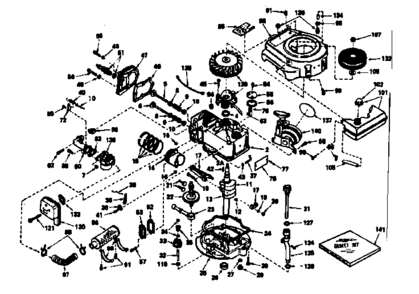 Basic Engine Diagram and Parts List for 143234062  Craftsman Engine