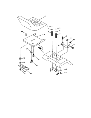 Seat Assembly Diagram and Parts List for 917271733  Craftsman Lawn Tractor