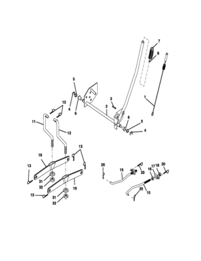 Lift Assembly Diagram and Parts List for 917270741  Craftsman Lawn Tractor