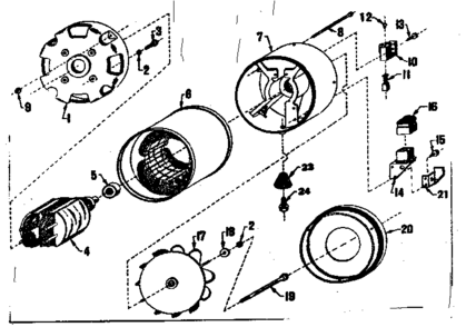 Alternator Diagram and Parts List for 580321820  Craftsman Engine