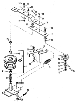 Pulley Assembly Diagram and Parts List for 842240726  Craftsman Snow Blower