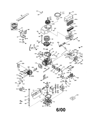 Engine Diagram and Parts List for 143991200  Craftsman Engine