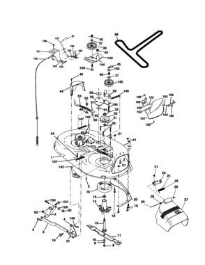 Mower Deck Diagram and Parts List for 917277041  Craftsman Lawn Tractor