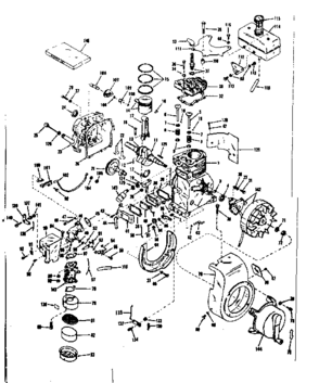 Basic Engine Diagram and Parts List for 143501190  Craftsman Engine