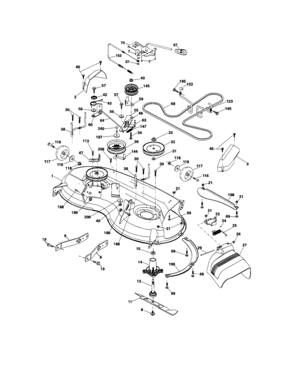 Mower Deck Diagram and Parts List for 917286130  Craftsman Lawn Tractor
