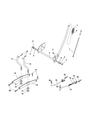 Mower Lift Diagram and Parts List for 917288190  Craftsman Lawn Tractor