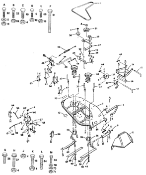 38" Mower Diagram and Parts List for 917259270  Craftsman Lawn Tractor