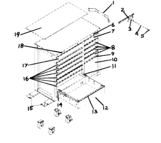 Part Location Diagram of 28050A1 Craftsman Tool chest caster set