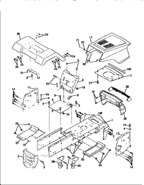 Chassis And Enclosures Diagram and Parts List for 917258100  Craftsman Lawn Tractor