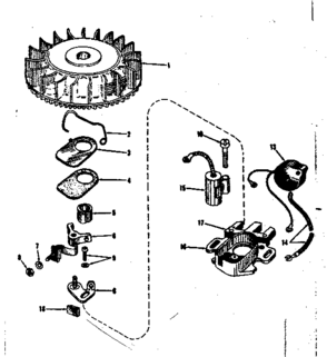 Magneto (phelon F-3220-m3) Diagram and Parts List for 143102140  Craftsman Engine