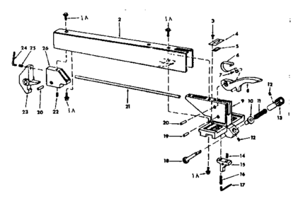 Fence Assembly, Rip Diagram and Parts List for 11329940  Craftsman Saw
