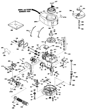 Replacement Parts Diagram and Parts List for 143434462  Craftsman Engine