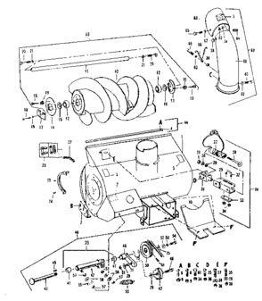Auger  Assembly Diagram and Parts List for 842260622  Craftsman Snow Blower