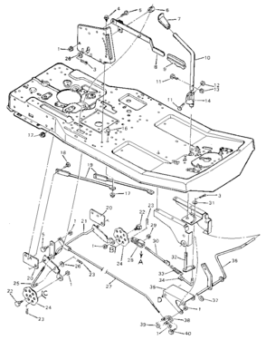 Mower Housing Suspension Diagram and Parts List for 502254161  Craftsman Lawn Tractor