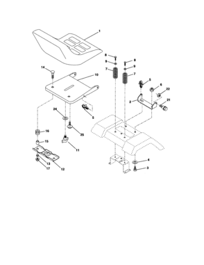Seat Assembly Diagram and Parts List for 917275820  Craftsman Lawn Tractor