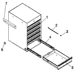 Cabinet Parts Diagram and Parts List for 706619170  Craftsman Tool Stand & Cart