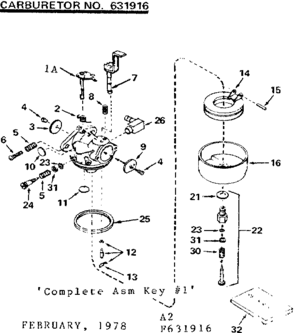 Replacement Parts Diagram and Parts List for 143685012  Craftsman Engine
