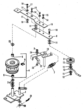 Pulley Assembly Diagram and Parts List for 842240725  Craftsman Snow Blower
