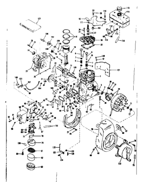 Basic Engine Diagram and Parts List for 143501201  Craftsman Engine