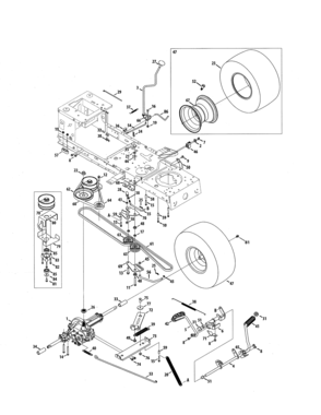 Transmission Diagram and Parts List for 247288862  Craftsman Lawn Tractor
