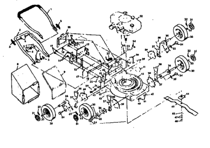 Replacement Parts Diagram and Parts List for 131907743  Craftsman Lawn Mower