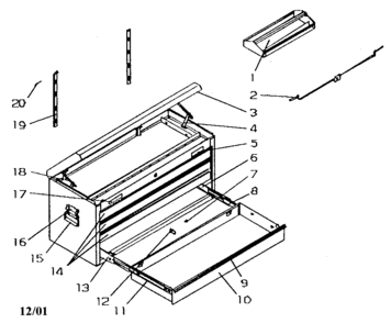 Tool Chest Diagram and Parts List for 706596250  Craftsman Tool Stand & Cart