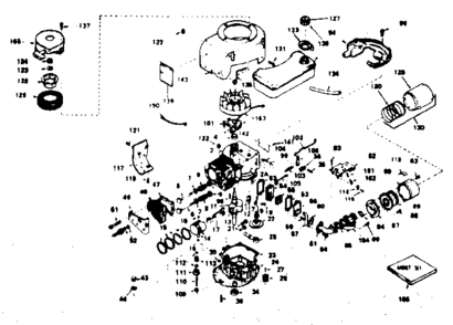 Basic Engine Diagram and Parts List for 143236122  Craftsman Engine