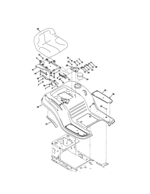 Seat Diagram and Parts List for 247289190  Craftsman Lawn Tractor